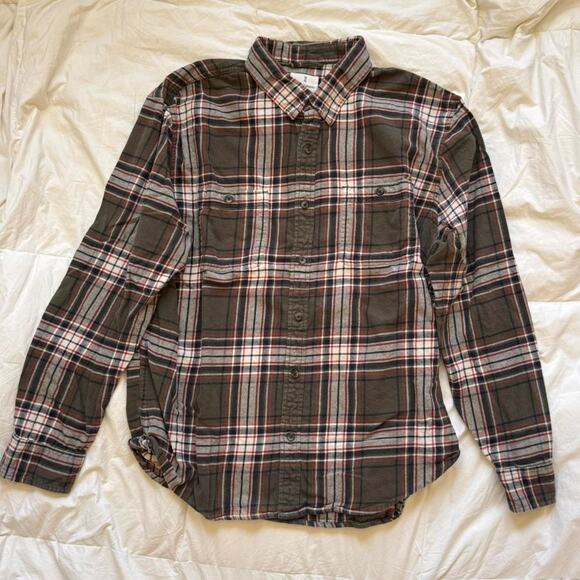 mutual weave Gray plaid flannel button up shirt sz XL casual country outdoors - Picture 2 of 8